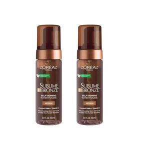 L’Oréal Sublime Bronze Self-Tanning Water Mousse Medium 5 fl oz 2 Pack New